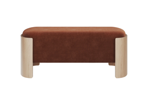 Банкетка Lagom 100 см (сиена FiberGuard, натуральный дуб)