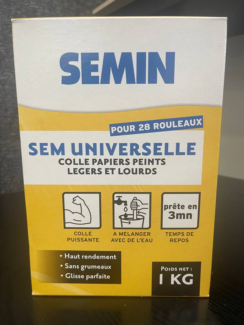 Клей обойный Semin 1кг для всех типов флизелиновых обоев