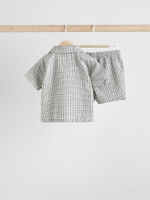 Рубашка и шорты в комплекте для малышей Next AA3-570, Черный, Белый