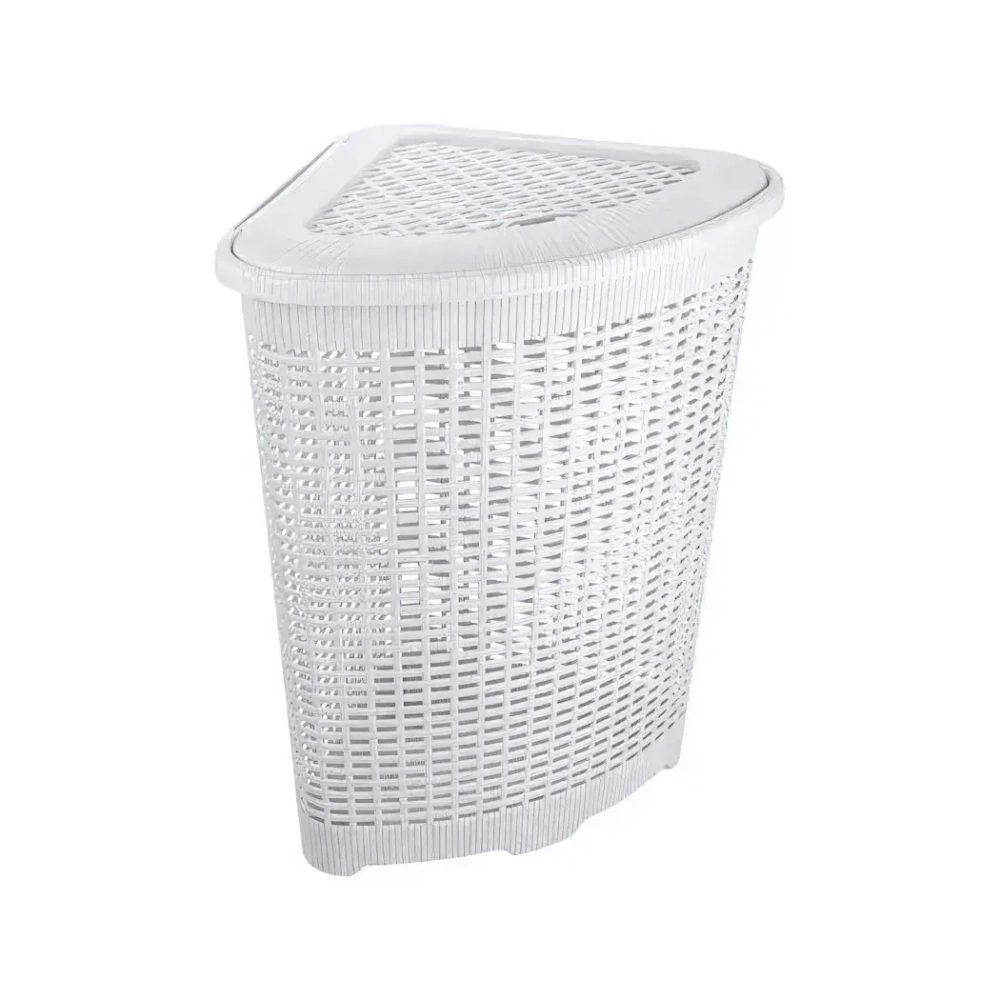 КОРЗИНА ДЛЯ БЕЛЬЯ УГЛОВАЯ 50Л, 395Х395Х595 ММ (белый)