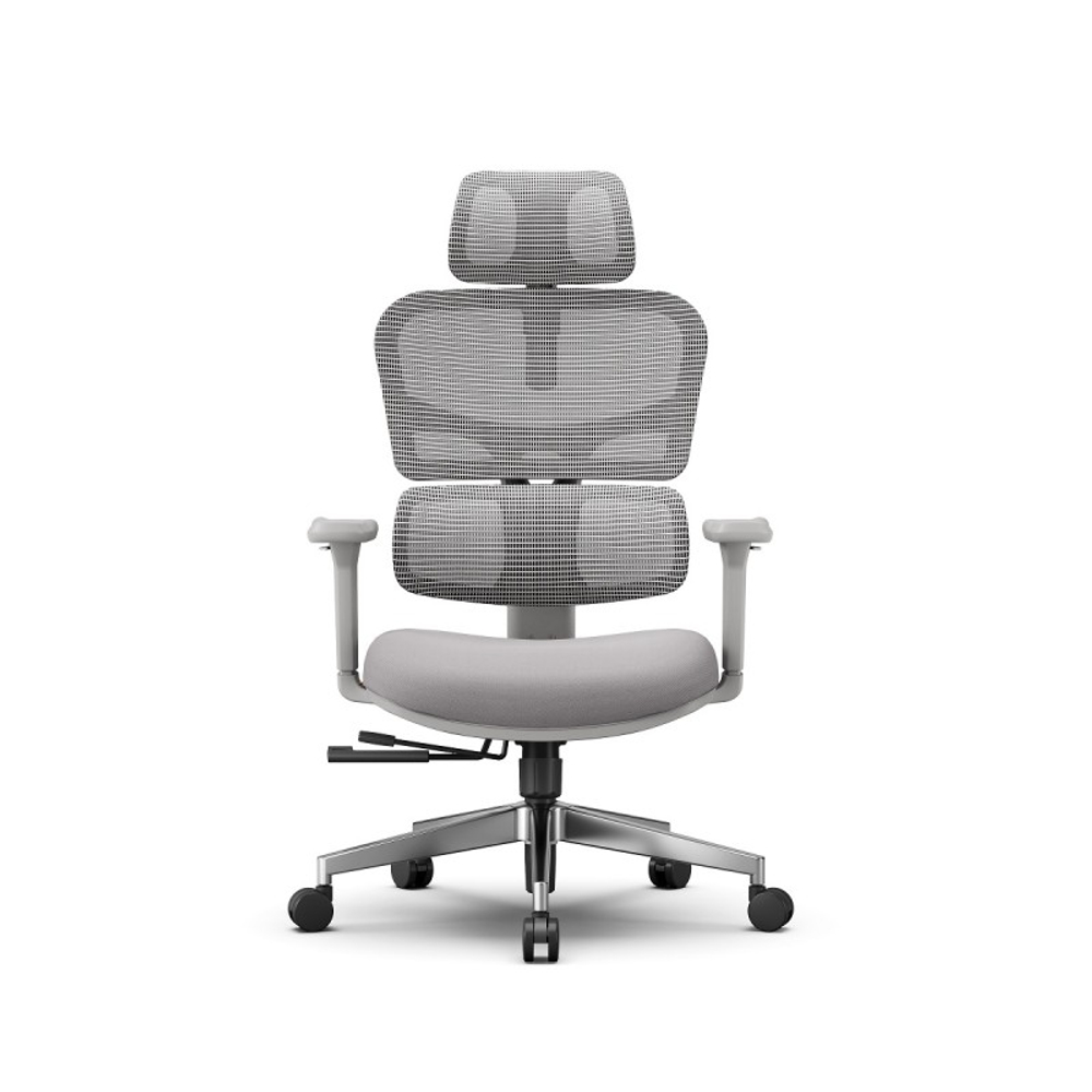 Эргономичное компьютерное кресло FoxGear NETZ модель XO - office edition, серый (FG-NETZ-XO-GY)