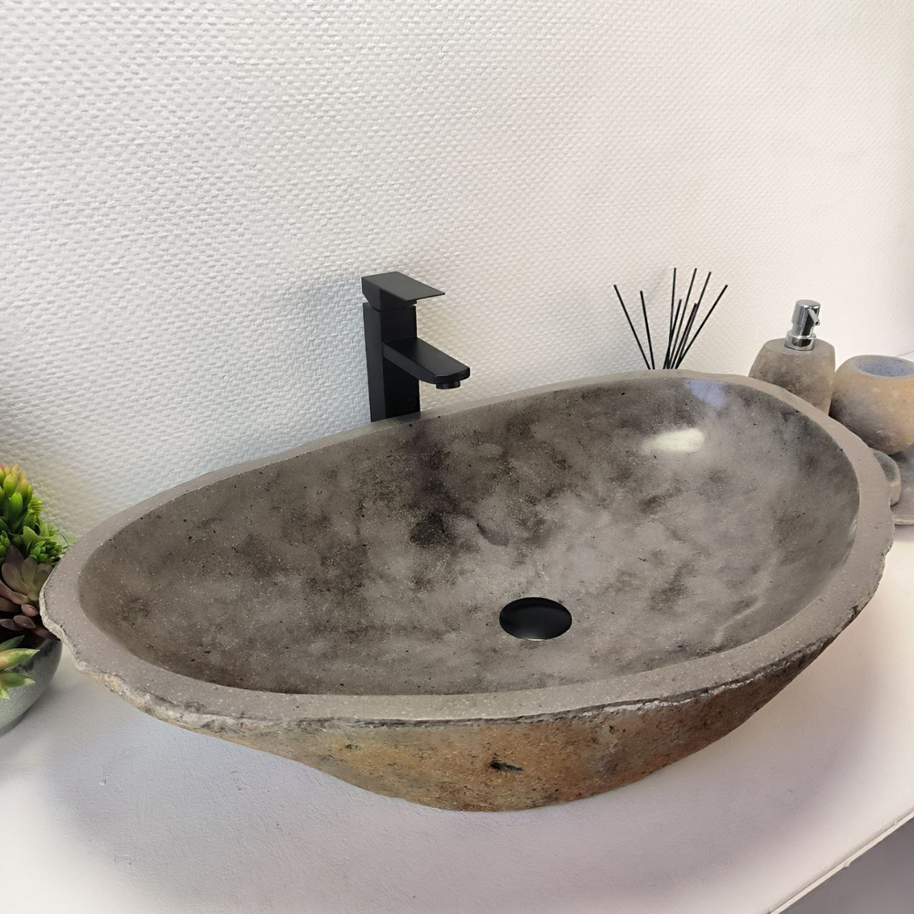 Раковина из речного камня RS-63526 (77*50*15) 0125