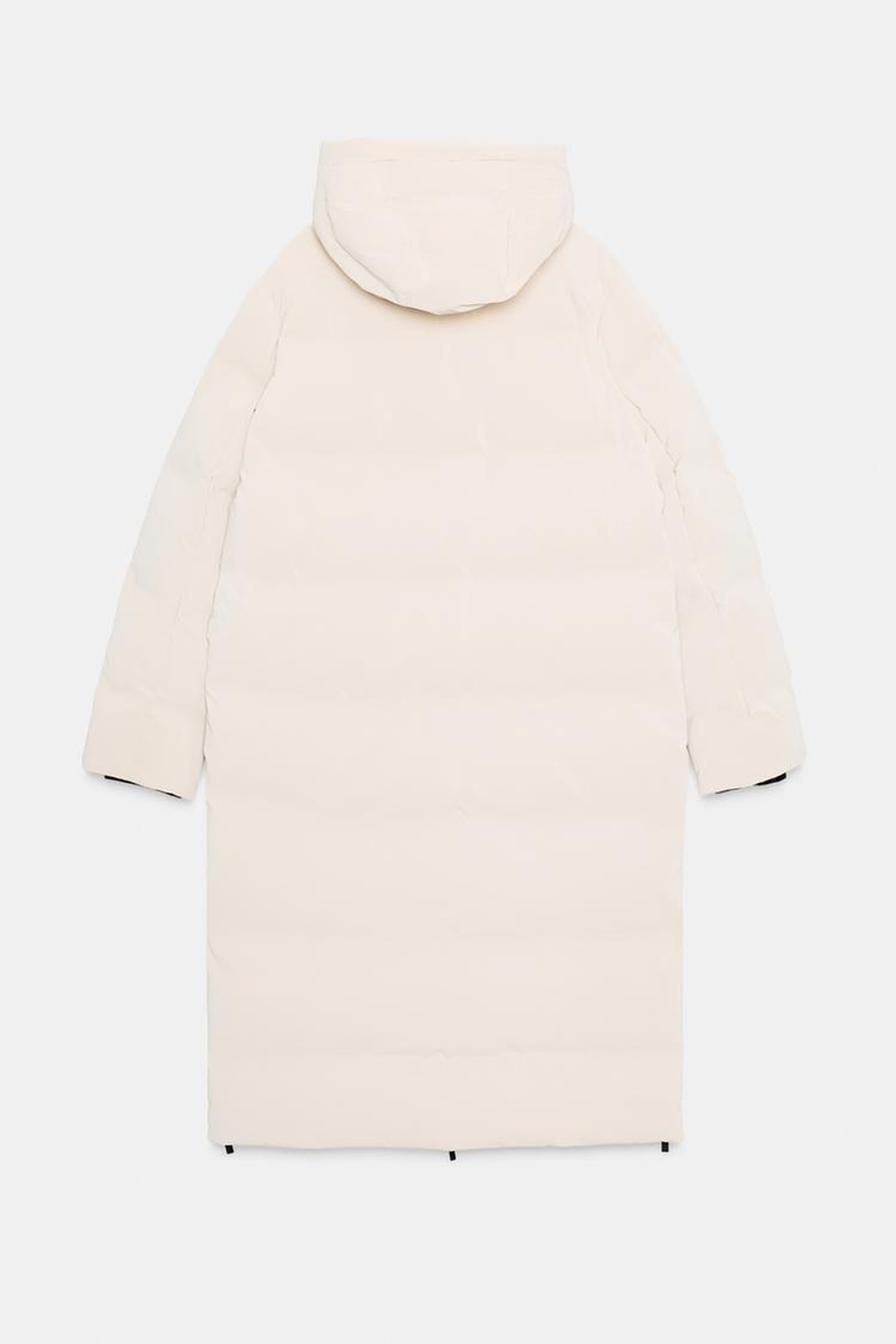 ZARA ДЛИННЫЙ ПРОРЕЗИНЕННЫЙ АНОРАК WINDPROOF С КАПЮШОНОМ, СВЕТЛО-БЕЖЕВЫЙ