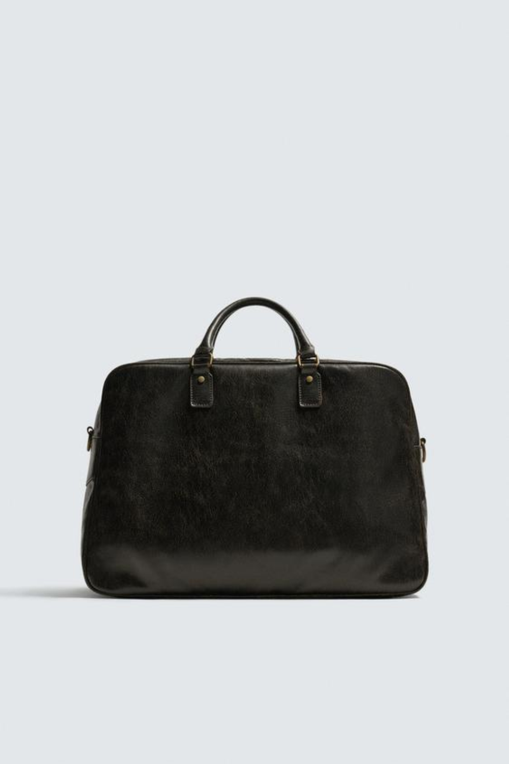 ZARA ДОРОЖНАЯ СУМКА С ЭФФЕКТОМ КРАКЕЛЮРА, КОРИЧНЕВЫЙ