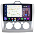 Магнитола для Ford Focus 2 2004-2011 (кондиционер) - FarCar XXL003M монитор 9.5" 2K QLED на Android 14, TS20, 8+256Гб, CarPlay, 4G SIM-слот