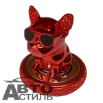 Ароматизатор-игрушка -на торпеду- Собачка Бульдог -(сух)- YC-15RD красный