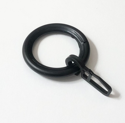 Кольцо кованое Готика d20 мм с крючком, цвет черный