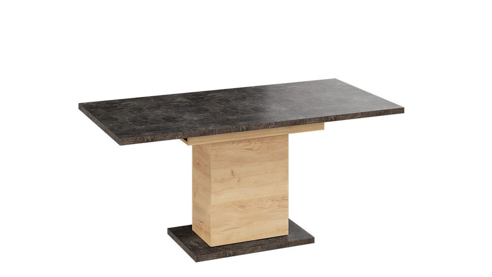 Стол кухонный обеденный раздвижной Белый/Дуб Крафт золотой 120(163)х80х75 см