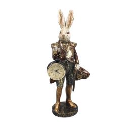 GAEM Фигурка декоративная "Кролик" с часами (LR44x1), L13,5 W11 H30,5 см