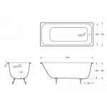 Ванна чугунная Delice Aurora Elite DLR230617R-AS 140х70 белая