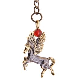 AM-3610 Брелок «Пегас в полёте» (латунь, янтарь)