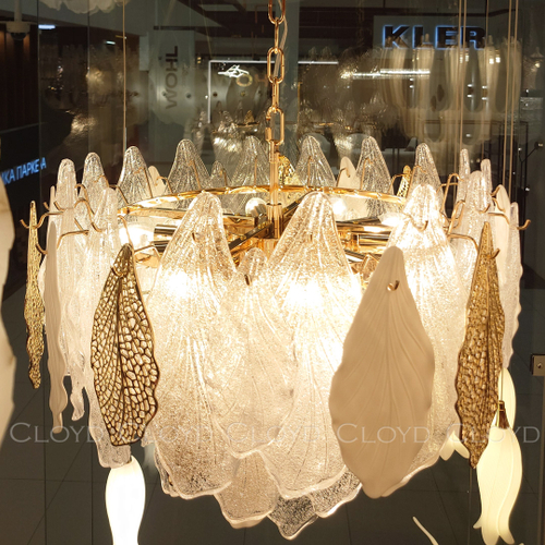 Люстра Cloyd SENEGAL-A C15 / Ø60 см - с золотыми листьями - золото (арт.10366)