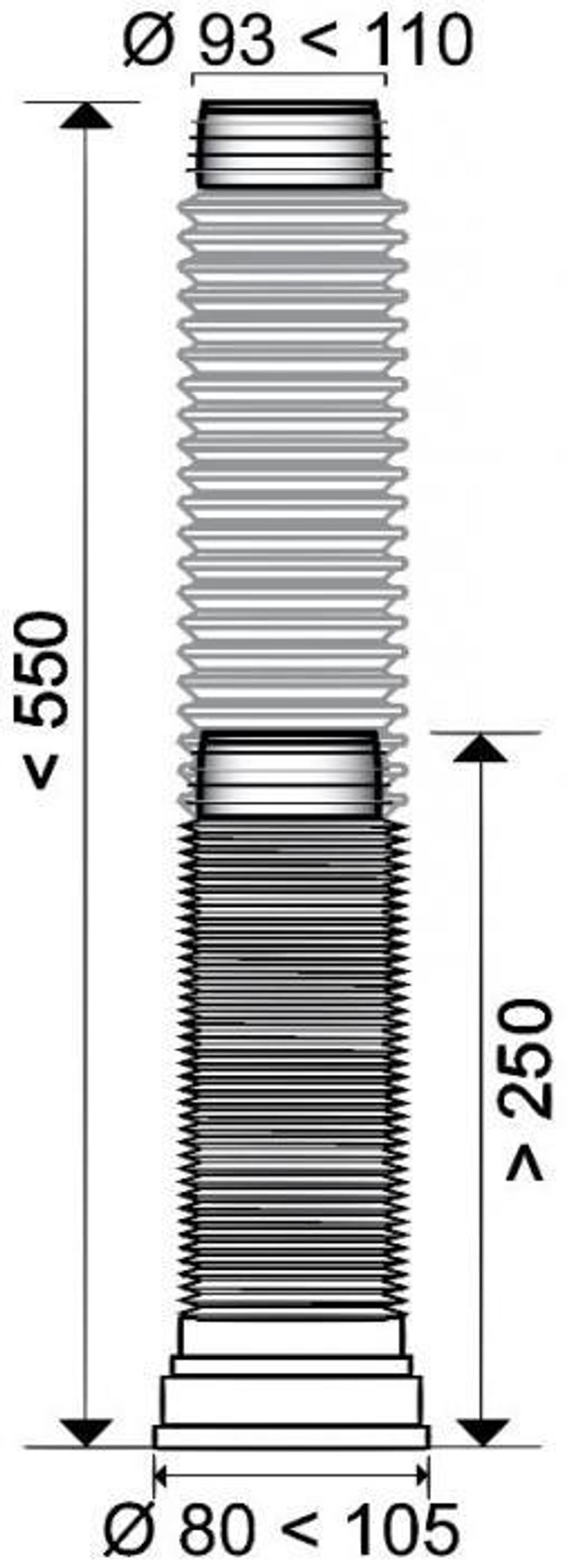 ТРУБА WIRQUIN ДЛЯ УНИТАЗА ГОФРИРОВАННАЯ 70984966 D110ММ