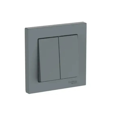 ATLASDESIGN 2-клавишный ВЫКЛЮЧАТЕЛЬ, сх.5, 10АХ, в сборе, быстрозажим. клем., ГРИФЕЛЬ