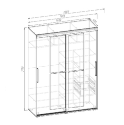 Шкаф-купе Магнат 2м, Крафт золотой