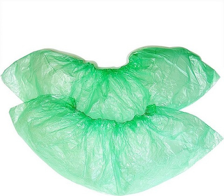 Бахилы полиэтиленовые "ЭКСТРА" зеленые, 30 мкм/шт, 50 пар/уп.