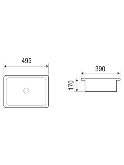 Раковина врезная WeltWasser WW  DEILBACH 6068 495х390х170