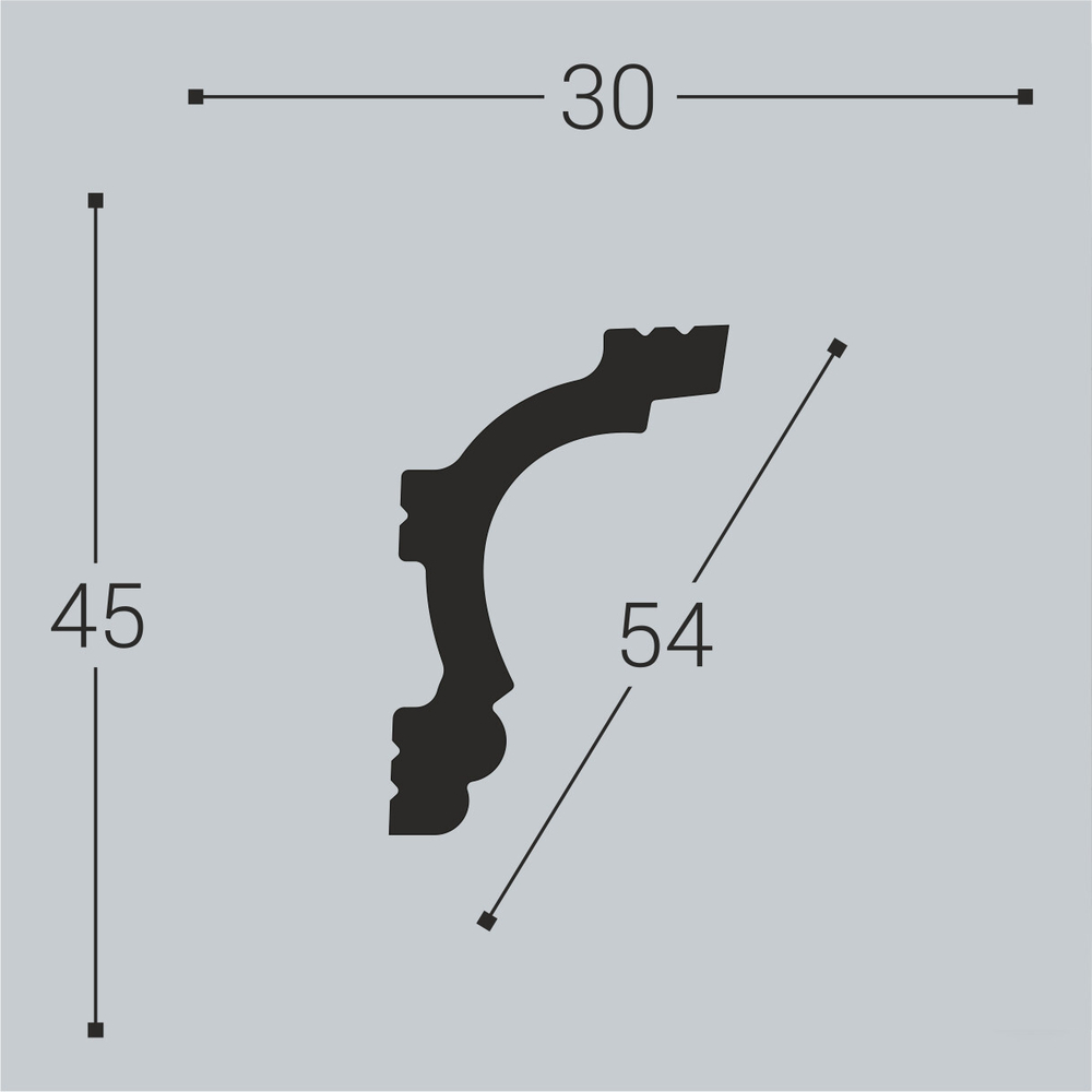 bello deco Карниз XPS К 8 (45x30) 00-00004640