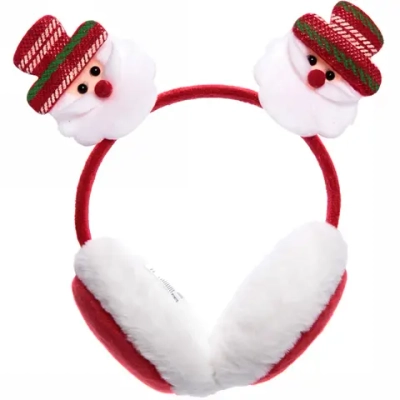 Наушники меховые «Новогодняя сказка - Дед Мороз», цвет красный, 52*1,5см