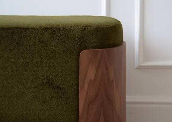 Банкетка Lagom 100 см (зеленый, орех)