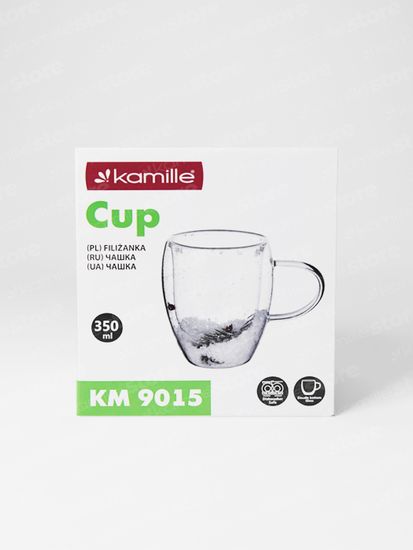 Чашка стеклянная подарочная 350 мл. Kamille KM 9015 с двойными стенками