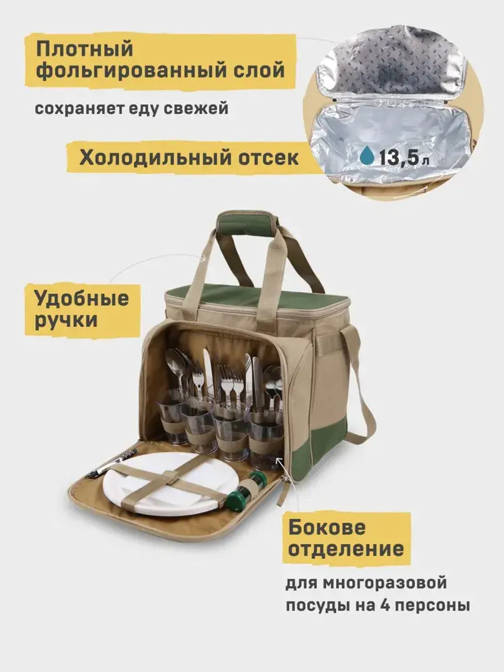 Сумка-холодильник с набором посуды