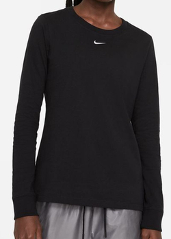 Женская теннисная футболка (dł. Рукава) Nike Essential LS Tee W - black/white