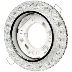 Светильник встраиваемый cо светодиодной подсветкой ЭРА DK LD25 SL/WH под лампу GX53 прозрачный