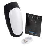 Черно-белый перезаряжаемый мастурбатор 14,7см Erotist Toys Hailstorm