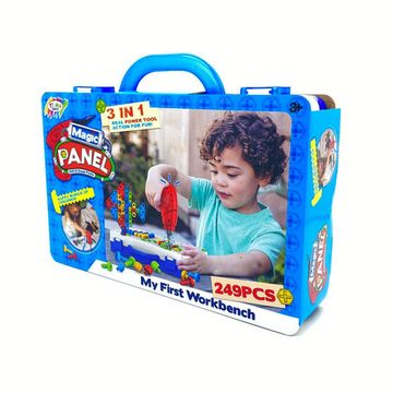 Конструктор чемодан Magic Panel с шуруповертом 249 деталей 3в1