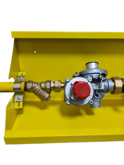 Шкафной газораспределительный пункт ГРПШ ОХТА-RF-25-1-ЛП-Ф (желтый)