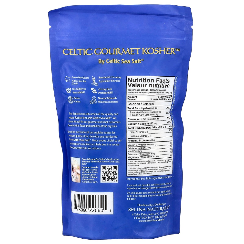 Celtic Sea Salt, Celtic Gourmet Kosher™, добавка, 454 г (1 фунт)