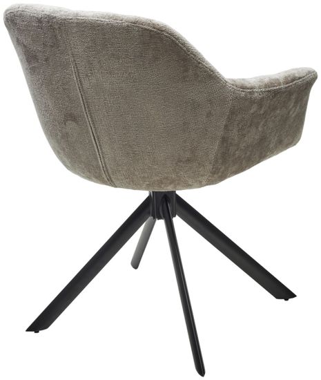 Стул ARVA 180 град. поворот. с возвратом, DAVIS - HARMONY-04 Латте, шенилл/ Черный