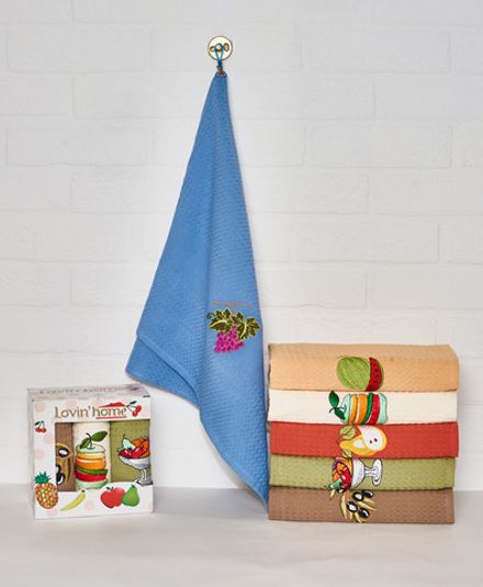 Набор кухонных полотенец "Фрукты" 6шт