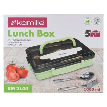 Ланч бокс 1000 мл. Kamille KM 2144 пластик, нержавеющая сталь