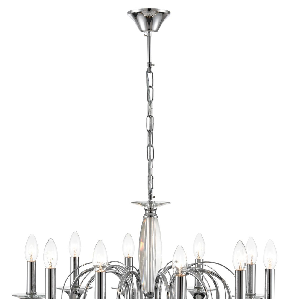 8032/10 CLASSI LN26 084 хром, металл/хрусталь Люстра подвесная Е14 10*40W 220V LAOKA