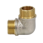 Угольник латунь никель Ду 15 (1/2") НР/НР 9003 ГОСТ 32585-2013 Aquasfera 9003-01
