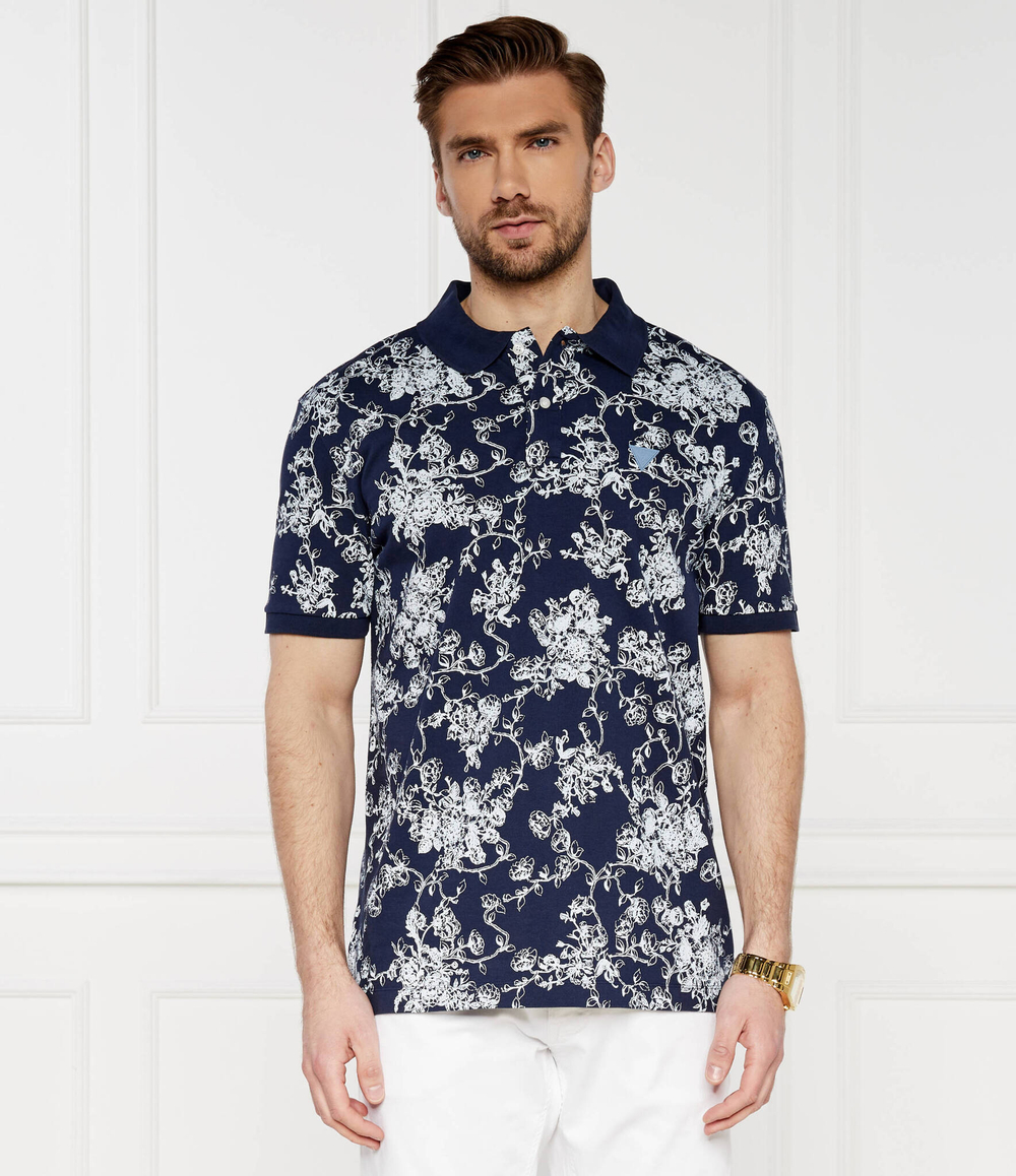 Поло SS AOP OVERDYE GUESS - темно-синий(M4GP08 K7O64)