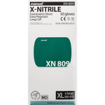 Перчатки медицинские смотровые Manual XN 809 нитриловые неопудренные удлиненные зеленые (размер XL, 50 штук/25 пар в упаковке)