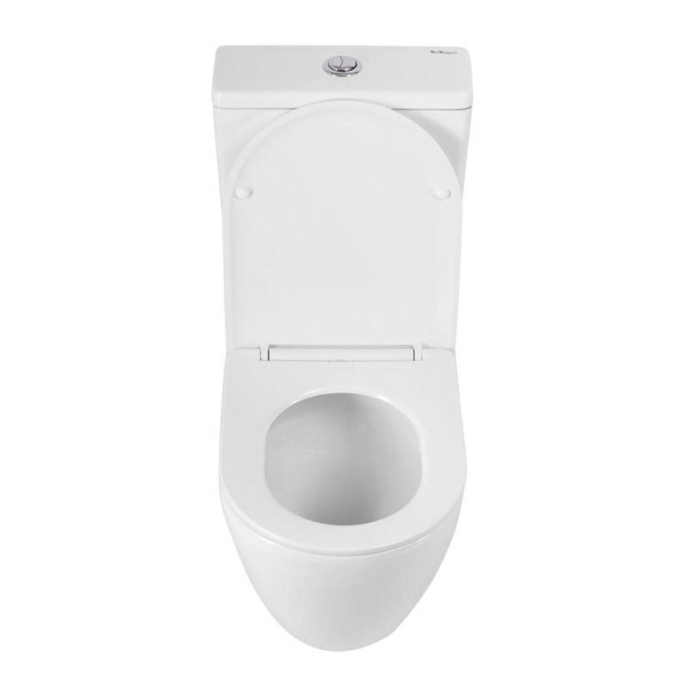 Унитаз-компакт безободковый BelBagno Sfera-R BB2141CP-TOR/SC с крышкой-сиденьем микролифт, белый