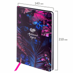 Блокнот А5 (143x210 мм) BRAUBERG VISTA "Tropicano" под кожу гибкий срез фольга 80 л. (2 штуки в упаковке)