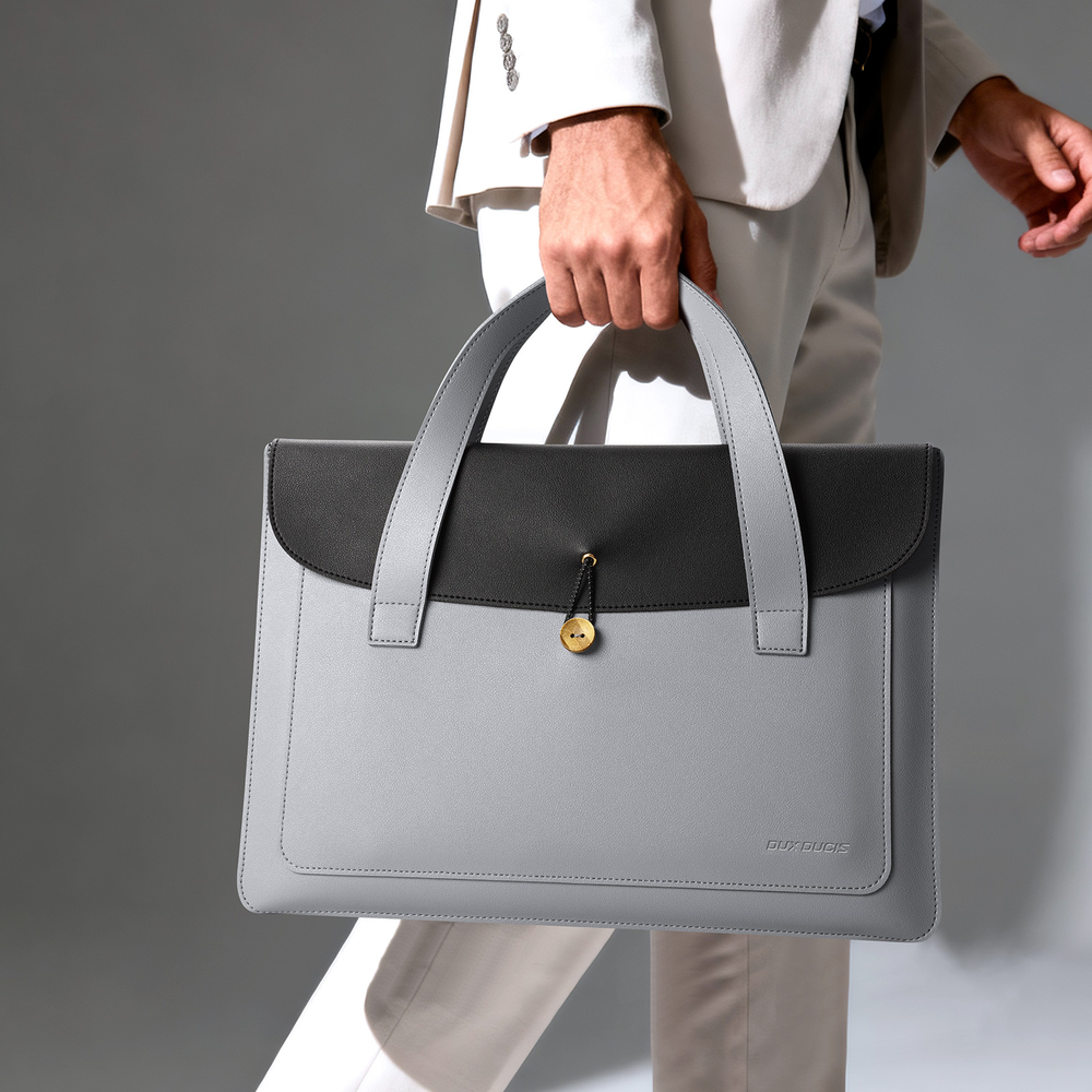 Ручная сумка из искусственной кожи черного цвета для ноутбука или планшета до 16 дюймов, серия AURA Series Handbag от Dux Ducis