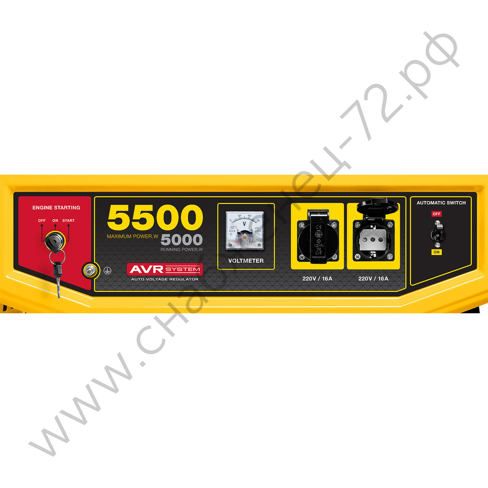 STEHER 5500 Вт, бензиновый генератор с электростартером (GS-6500E)