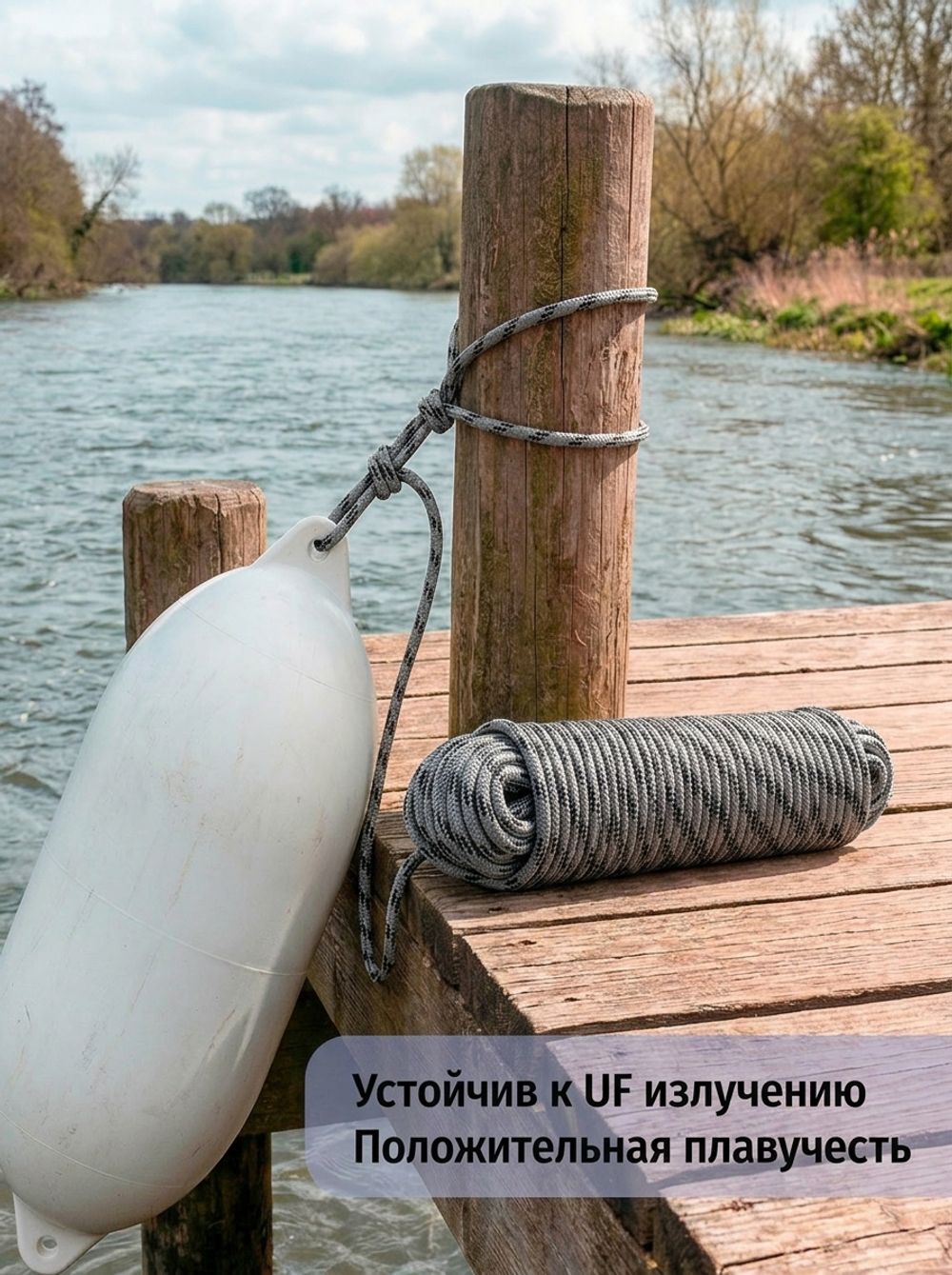 Якорь складной 3.5кг серый с якорной намоткой, толщина 8мм, длина 30м