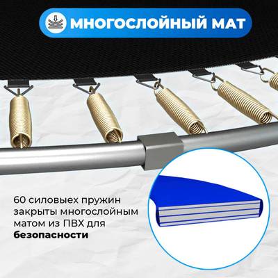 Батут для дачи с сеткой и лестницей, диаметр 10 футов B-15719