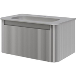 Тумба c раковиной VOI 786-080-L+782-080-R-L 80 см, на 1 отверстие, рифленая, LUNA