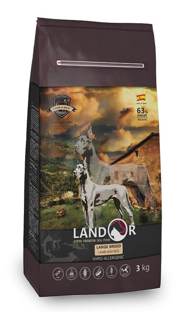 *LANDOR 3кг корм для взрослых собак крупных пород с ягненком (УЦЕНКА) *LANDOR 3кг корм для взрослых собак крупных пород с ягненком (УЦЕНКА)