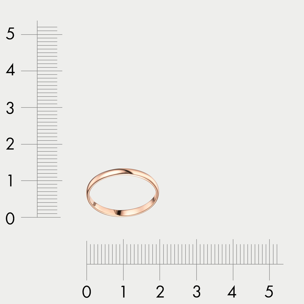 Кольцо обручальное из розового золота 585 пробы без вставки (арт. Т10001009)