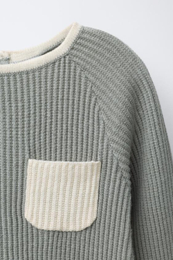 ZARA КОМБИНЕЗОН С КОНТРАСТНОЙ ОТДЕЛКОЙ, СВЕТЛЫЙ ХАКИ