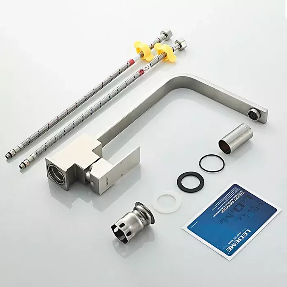 Смеситель для кухни высокий L74033 Ledeme нержавеющая сталь